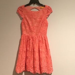 Alice and Olivia coral colored knee length dress
